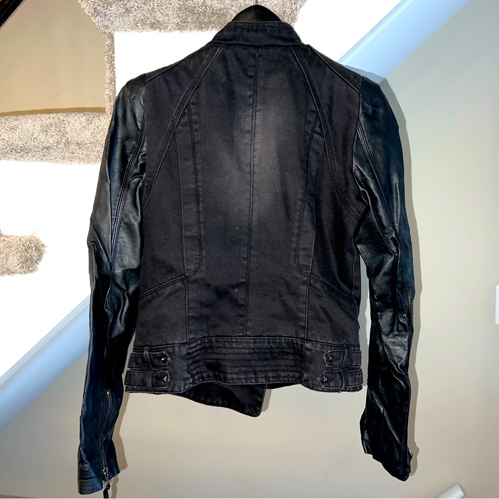 Guess jacket bi-matière (leather and denim) size S